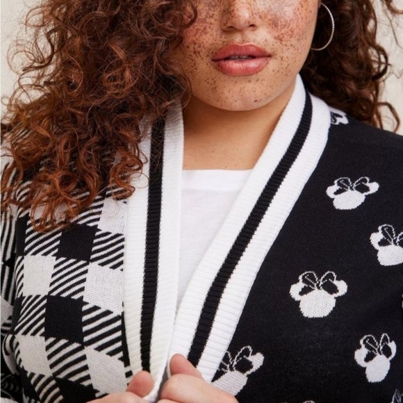 ❤️NWT VINTAGE TORRID CARDIGAN - MICKEY MINNIE MOUSE - JACQUARD SWEATER PLUS SIZE - Picture 8 of 12